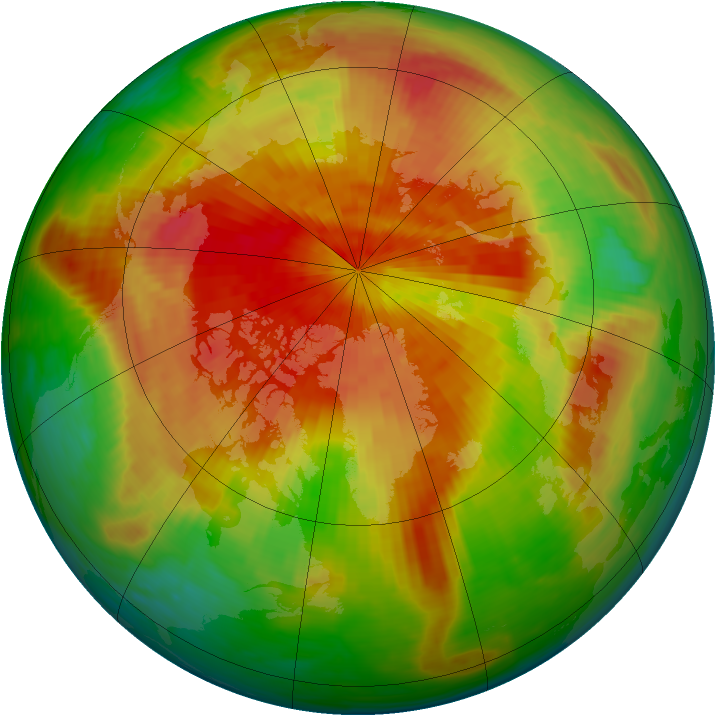 Arctic ozone map for 15 April 1994